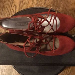 Sale!! Aerosoles, Genuine suede, red, tie-front shoes, size 7.5, New